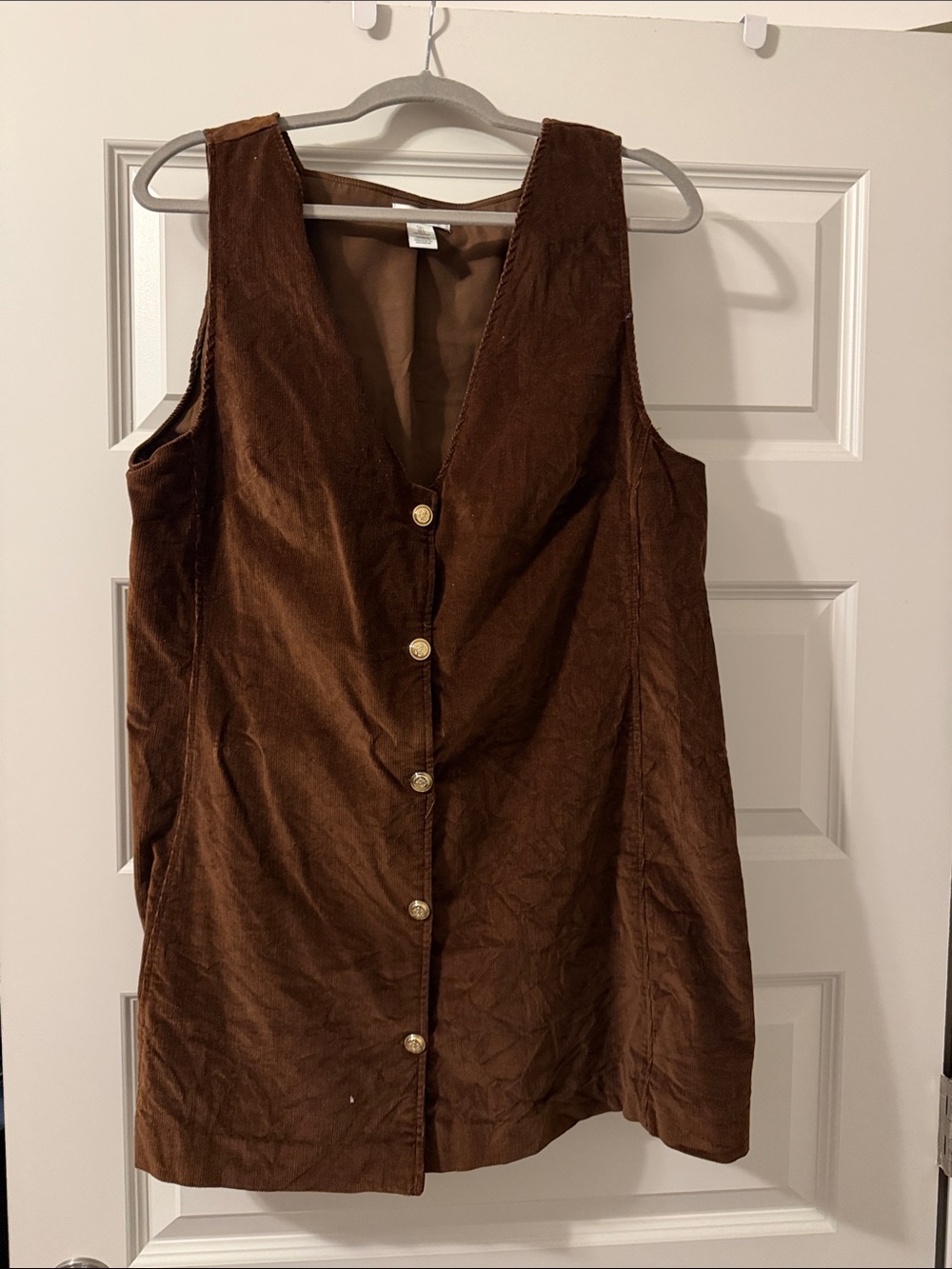 H&M Brown Corduroy Button-Front Dress